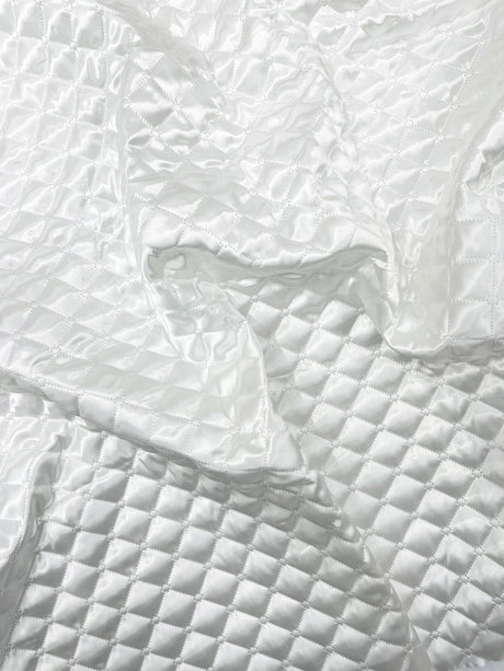 Quilted Satin Fabric - Diamond Pattern, 58" Width, 16 Oz Per Yard (1 Yard)