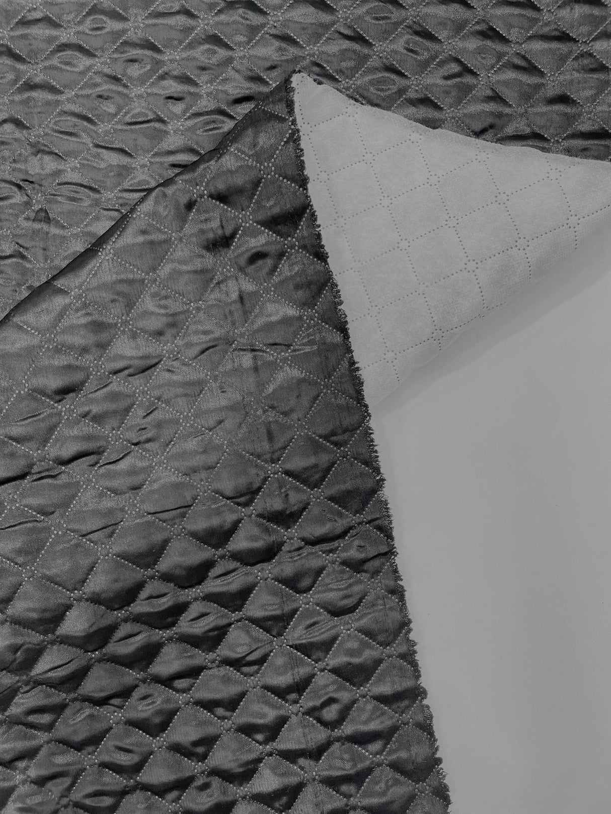 Quilted Satin Fabric - Diamond Pattern, 58" Width, 16 Oz Per Yard (1 Yard)