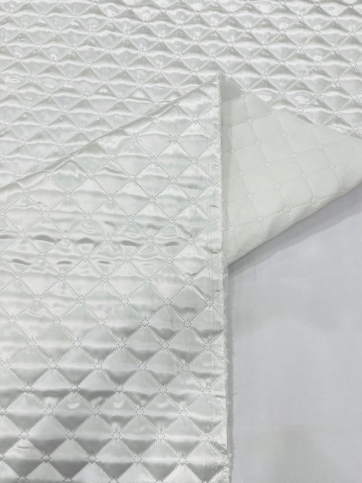 Quilted Satin Fabric - Diamond Pattern, 58" Width, 16 Oz Per Yard (1 Yard)