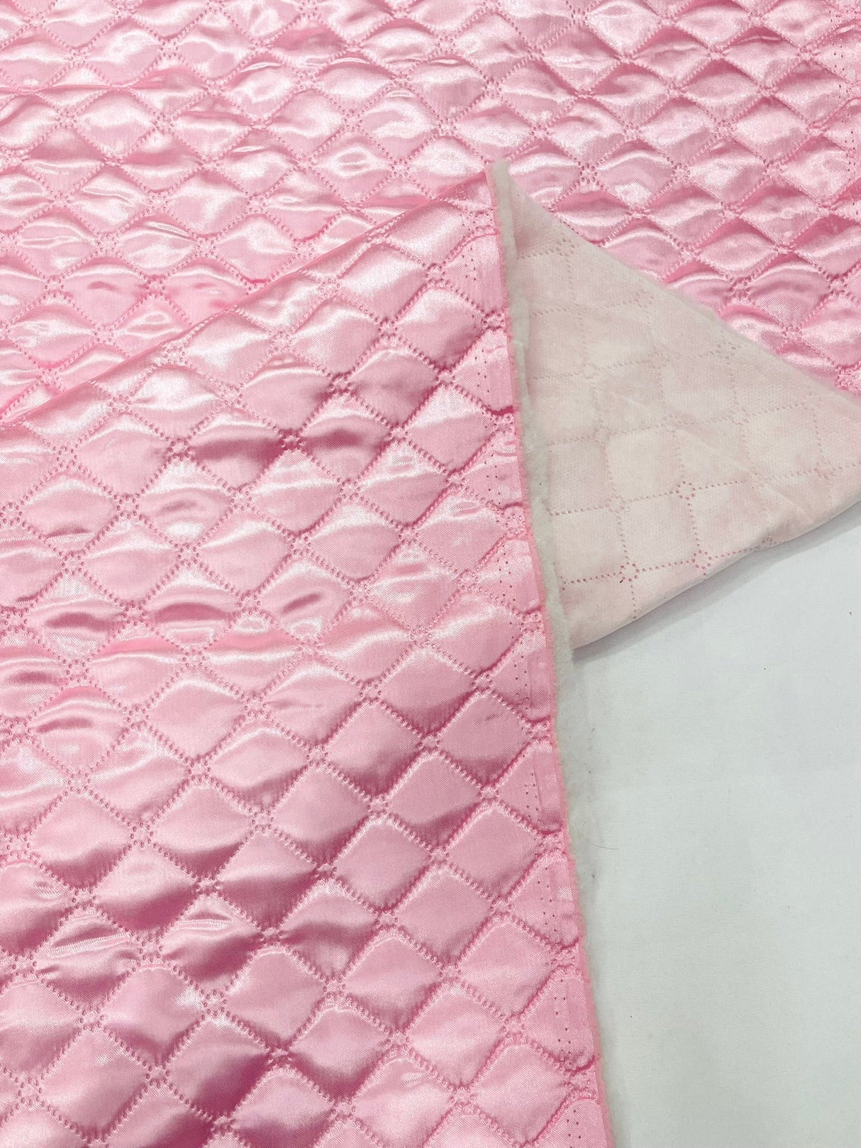 Quilted Satin Fabric - Diamond Pattern, 58" Width, 16 Oz Per Yard (1 Yard)