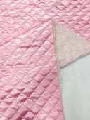 Quilted Satin Fabric - Diamond Pattern, 58" Width, 16 Oz Per Yard (1 Yard)