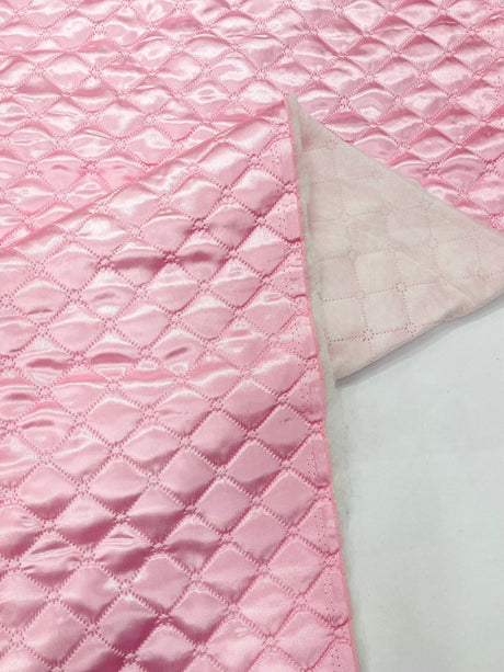 Quilted Satin Fabric - Diamond Pattern, 58" Width, 16 Oz Per Yard (1 Yard)