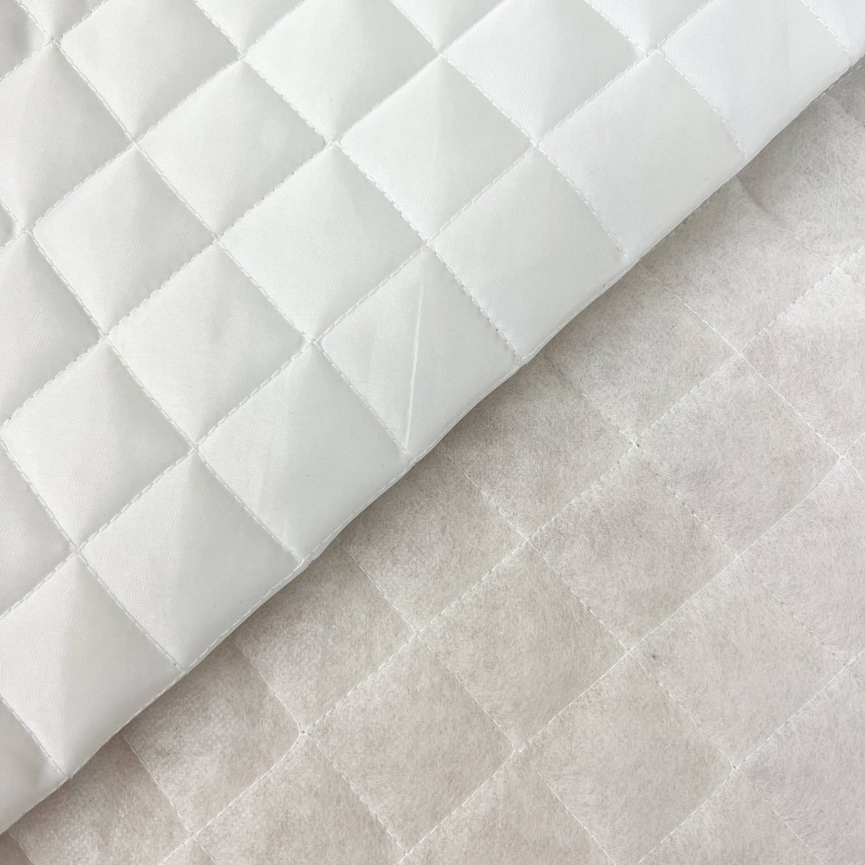Quilted Winter Lining Nylon Fabric - Black, White, 60" Width