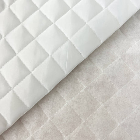 Quilted Winter Lining Nylon Fabric - Black, White, 60" Width