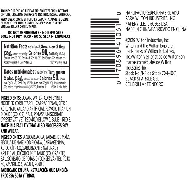 Wilton Black Sparkle Gel Frosting – 3.5 oz.