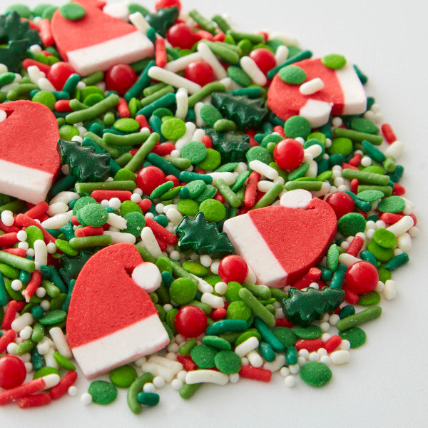 Wilton Santa Hat and Green Tree Christmas Sprinkle Mix, 3.8 oz.