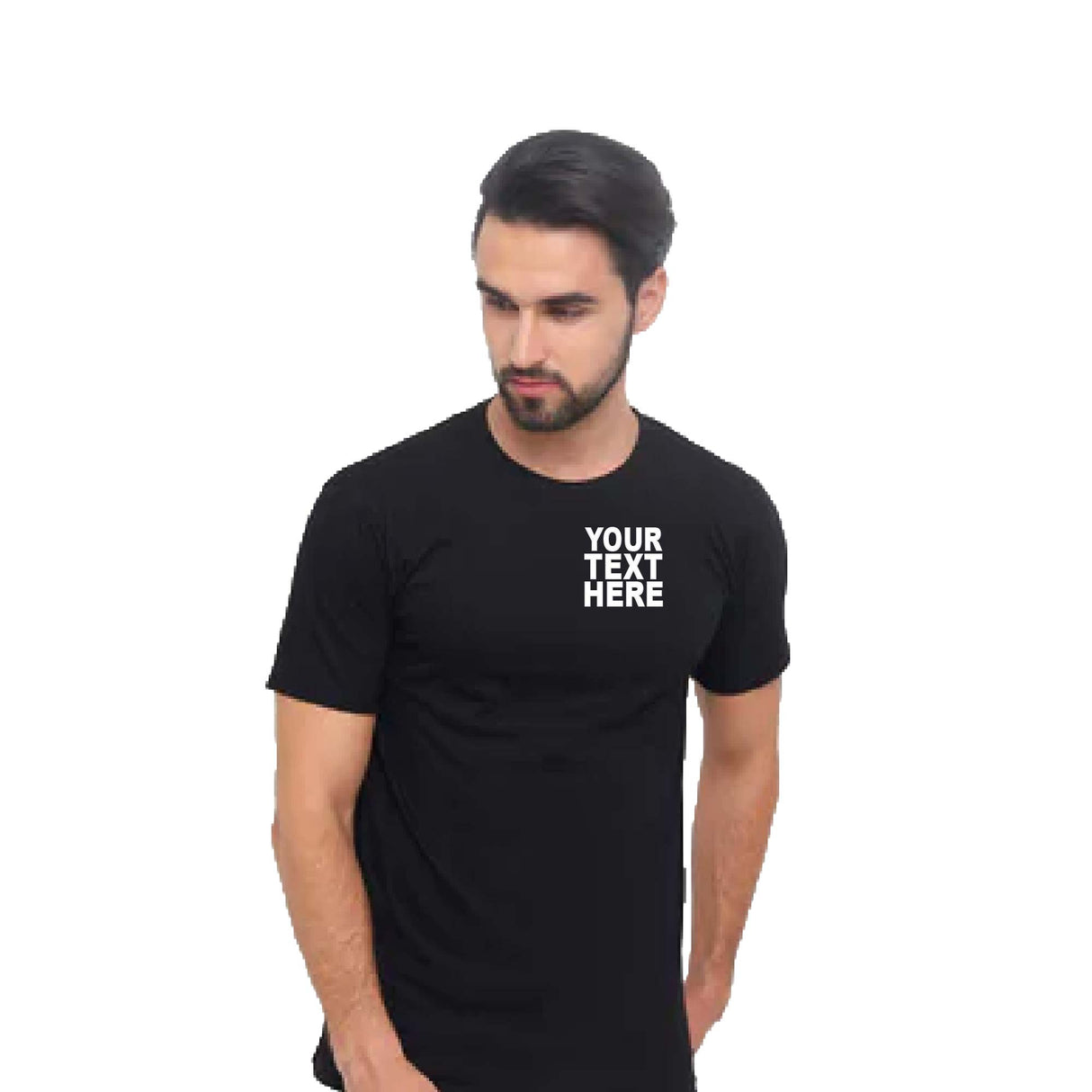 Pack: 12 Fast Printed Tees – Design Your Own Shirt with Image, Logo, or Text on Both Side (Black)