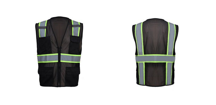 Tricot Reflective Vest with Liner - 10 Pack - 3.5oz  - 100% Polyester