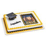 Graduation Large Black Grad Cap with Tassels Layon Cake - 12 per order