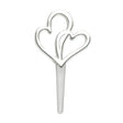 Double Heart Silver Cupcake or Cake Decorating plastic toppers 144 set
