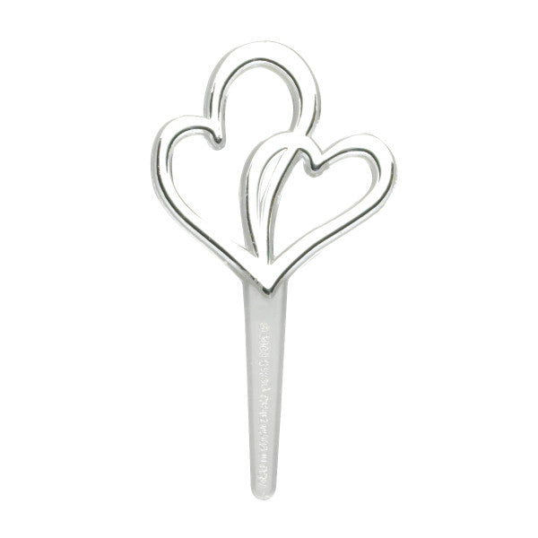 Double Heart Silver Cupcake or Cake Decorating plastic toppers 144 set