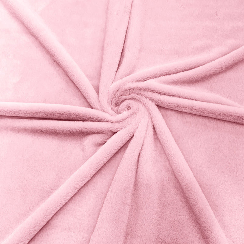 Rabbit Plush Minky Faux Fur Fabric - Black, Camel, Cream, Gray, Pink, Red, Turquoise, White, 58" Width (1 Yard)