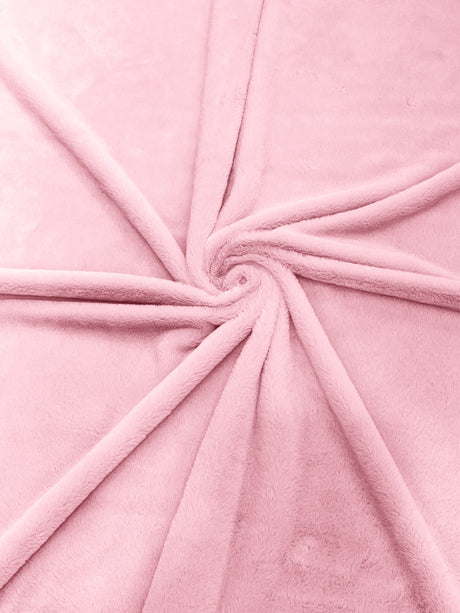 Rabbit Plush Minky Faux Fur Fabric - Black, Camel, Cream, Gray, Pink, Red, Turquoise, White, 58" Width (1 Yard)