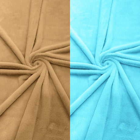 Rabbit Plush Minky Faux Fur Fabric - Black, Camel, Cream, Gray, Pink, Red, Turquoise, White, 58" Width (1 Yard)