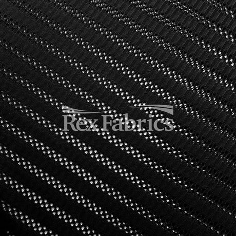 Racer Mesh Texture Polyester Spandex Fabric - Black Solid Mesh, 58/60" Width (1 Yard)