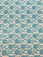 Aqua Rachelle Lace Polyester Fabric - Sheer Floral Lace, Aqua, 58/60" Wide (1 Yard)