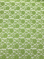 Avocado Rachelle Lace Polyester Fabric - Sheer Floral Lace, Avocado Green, 58/60" Wide (1 Yard)