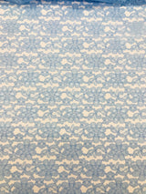 Baby Blue Rachelle Lace Polyester Fabric - Sheer Floral Lace, Baby Blue, 58/60" Width (1 Yard)