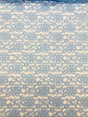 Baby Blue Rachelle Lace Polyester Fabric - Sheer Floral Lace, Baby Blue, 58/60" Width (1 Yard)