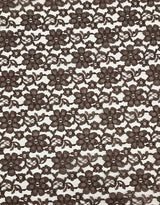 Brown Rachelle Lace Polyester Fabric - Sheer Floral Lace, Brown, 58/60" Wide (1 Yard)