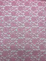 Candy Pink Rachelle Lace Polyester Fabric - Sheer Floral Lace, Candy Pink, 58/60" Wide (1 Yard)