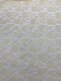 Champagne Rachelle Lace Polyester Fabric - Sheer Floral Lace, Champagne, 58/60" Wide