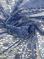 Coppen Blue Rachelle Lace Polyester Fabric - Sheer Floral Lace, Blue, 58/60" Wide (1 Yard)
