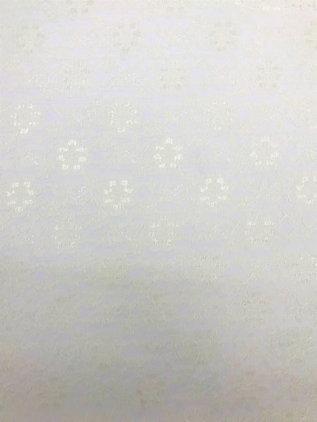 Ivory Rachelle Lace Polyester Fabric - Sheer Floral Lace, Ivory, 58/60" Wide
