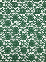 Forrest Green Rachelle Lace Polyester Fabric - Sheer Floral Lace, 58/60" Wide (1 Yard)