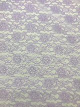 Lavender Rachelle Lace Polyester Fabric - Sheer Floral Lace, Lavender, 58/60" Width (1 Yard)