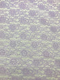 Lavender Rachelle Lace Polyester Fabric - Sheer Floral Lace, Lavender, 58/60" Width (1 Yard)