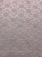 Pink Rachelle Lace Polyester Fabric - Sheer Floral Lace, Pink, 58/60" Wide (1 Yard)