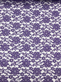 Purple Rachelle Lace Polyester Fabric - Sheer Floral Lace, Purple, 58/60" Wide (1 Yard)