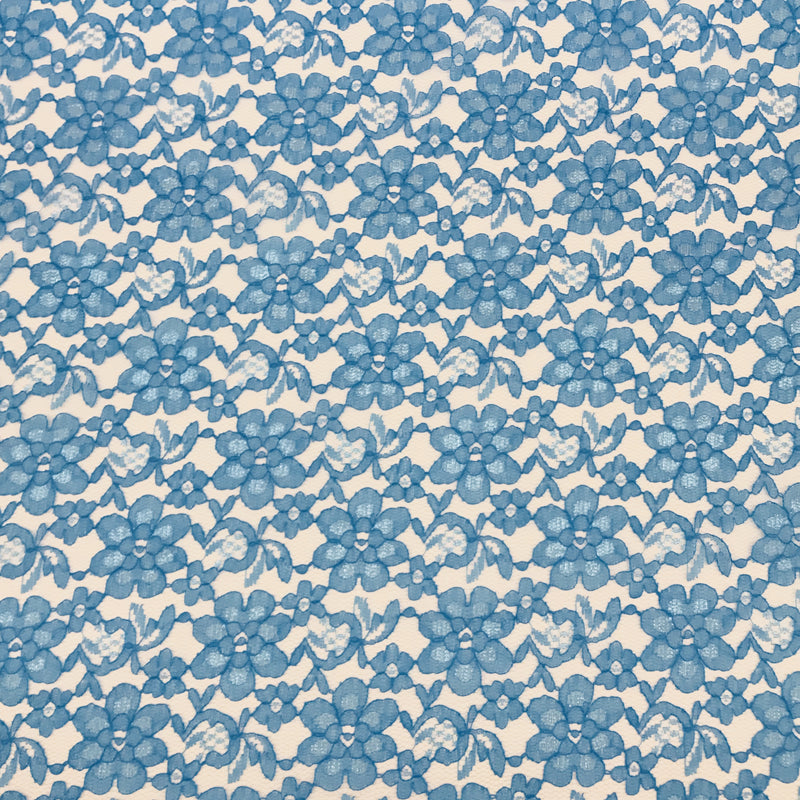 Turquoise Rachelle Lace Polyester Fabric - Sheer Floral Lace, Turquoise, 58/60" Width