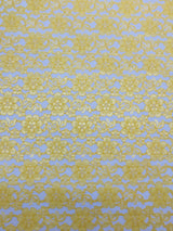 Yellow Rachelle Lace Polyester Fabric - Sheer Floral Lace, Yellow, 58/60" Wide