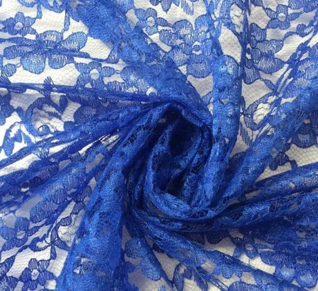 Raschel Lace Polyester Fabric - Floral Sheer Lace, 58/60" Width (1 Yard)
