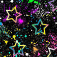 Printed Spandex Rainbow Star Splatter