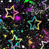 Printed Spandex Rainbow Star Splatter