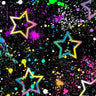Printed Spandex Rainbow Star Splatter