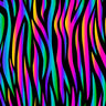 Printed Spandex Rainbow Tiger Stripe