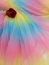 Rainbow Pleated Tulle Fabric