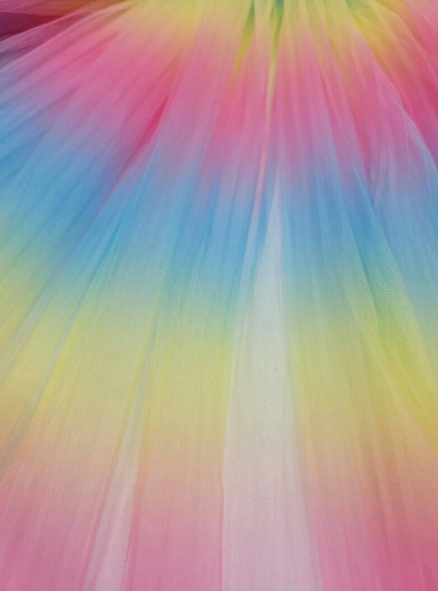 Rainbow Pleated Tulle Fabric