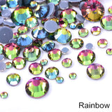 Small Bag Glue On Rhinestones Acrylic Fabric - Rainbow, Flat Back Loose Rhinestones, 2MM To 6MM (1 Bag)