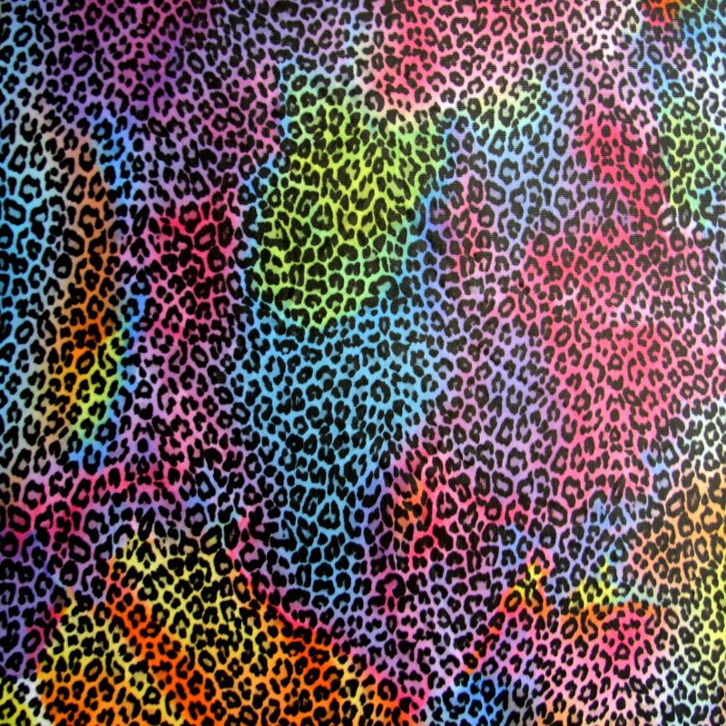 Swim Knit Nylon Lycra Rainbow Colored Leopard Print