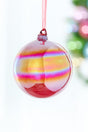 4" Iridescent Raspberry Glass Ball Ornament