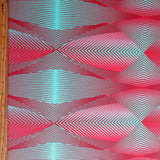 Swim Knit Nylon Spandex Abstract Raspberry/Mint 33" Remnant