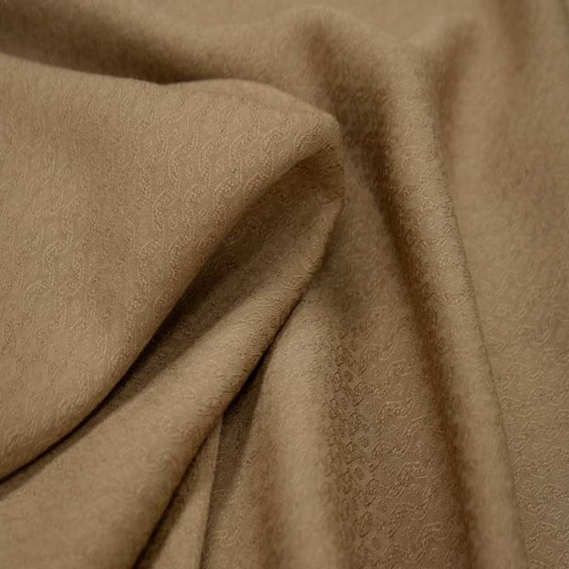 1 Yard Rayon Jacquard Fabric Diamond Khaki Lightweight Soft Draping Apparel Material 53 54 Inch Width