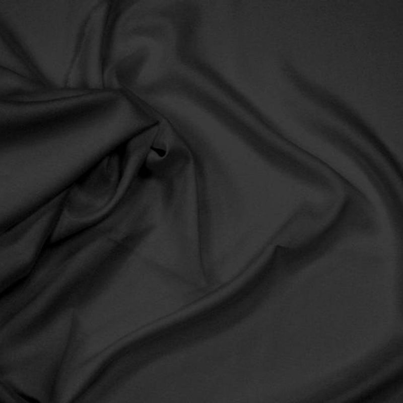 1 Yard Black Rayon Challis Fabric Soft Lightweight 100% Rayon, 55/56" Wide for Apparel