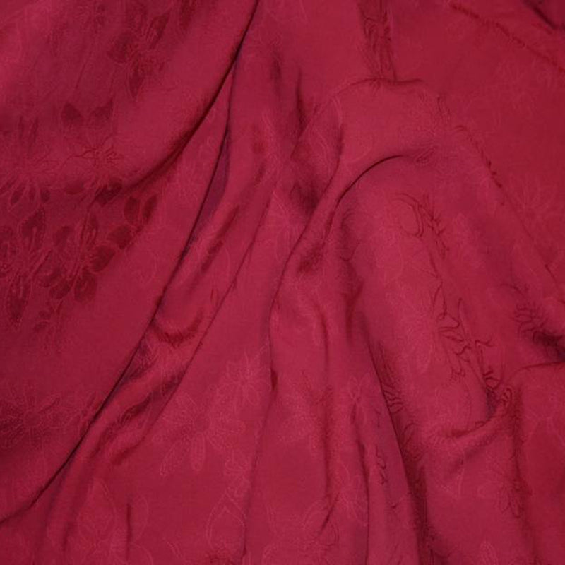 1 Yard Rayon Floral Jacquard Burgundy for Dresses Trousers and Home Décor 53/54" Width