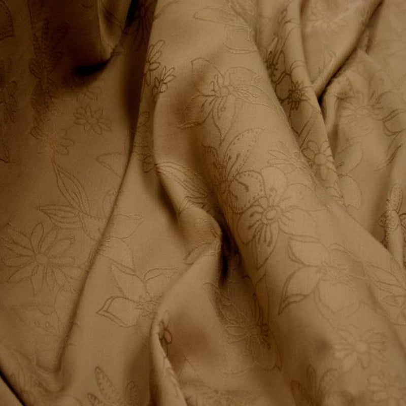 1 Yard Rayon Floral Jacquard Khaki for Dresses Trousers and Home Décor 53/54" Width